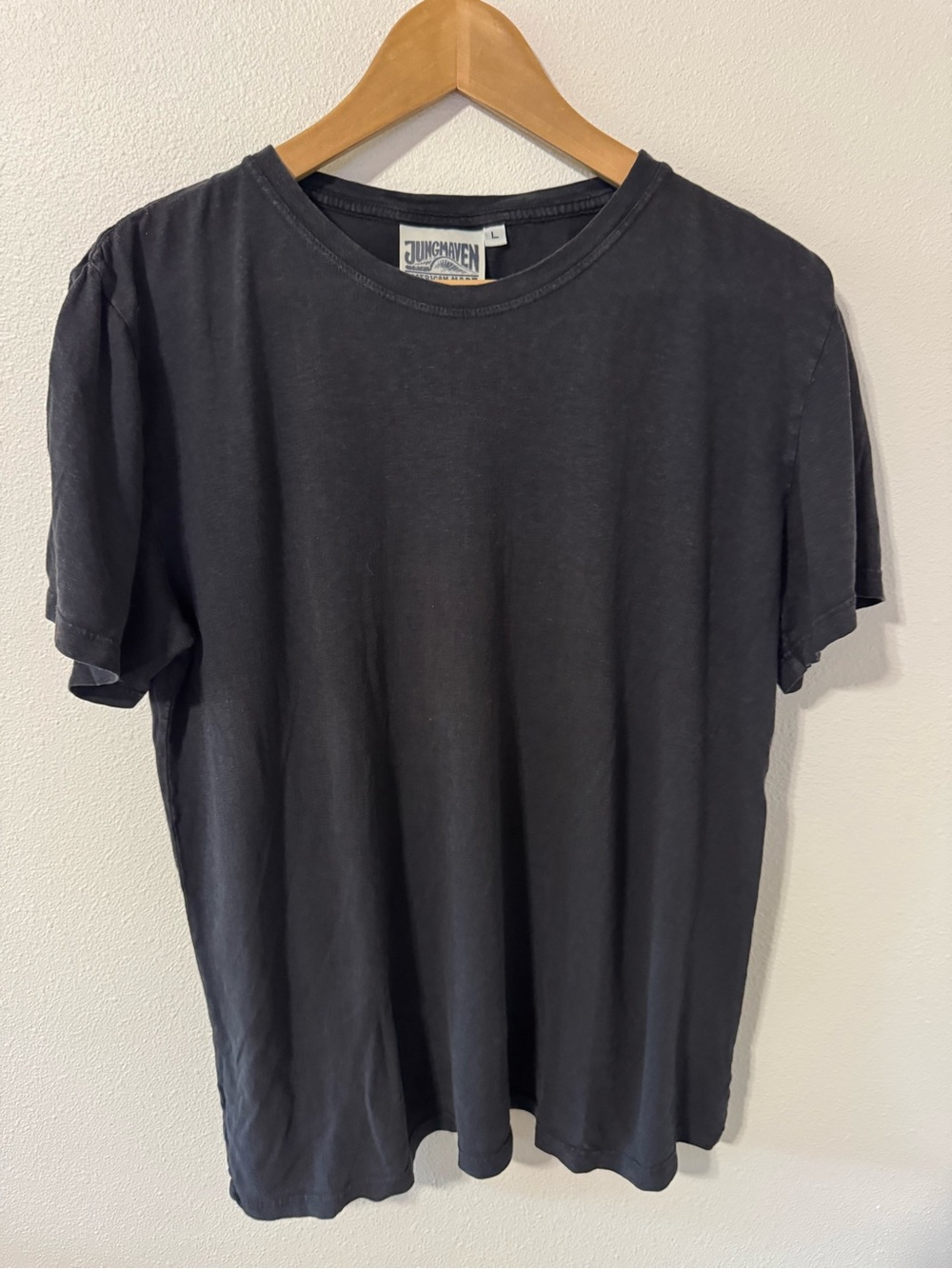 Jungmaven Jung Tee Charcoal Gray Shirt Sleeve Hemp Organic Cotton Crewneck-L